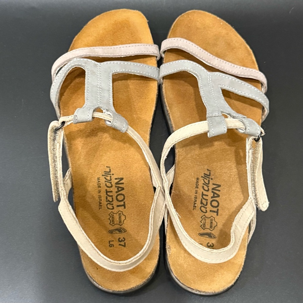 NAOT Judith Sandal T-Strap Contrasting Color Strappy Sandals Size 37 L6 - Picture 5 of 15